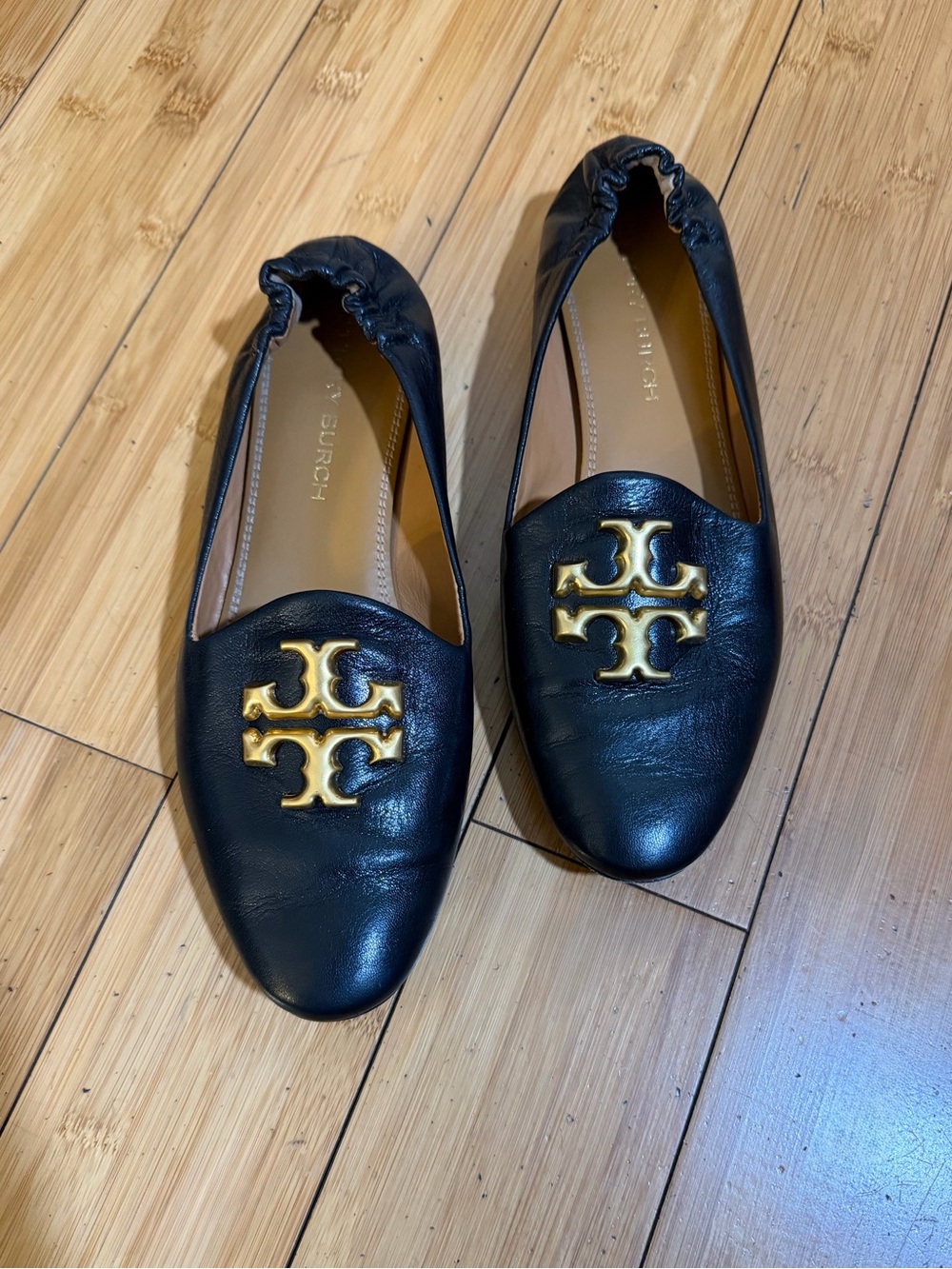 Tory Burch Eleanor Smoking Flat Loafer Black Size 9 - Picture 3 of 14